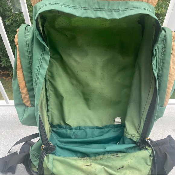 Vintage Jansport Green Aluminum External Frame Backpack Hip Wings - Picture 10 of 13